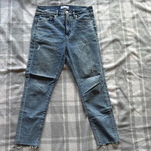 LOFT Distressed Skinny Jeans in Blue